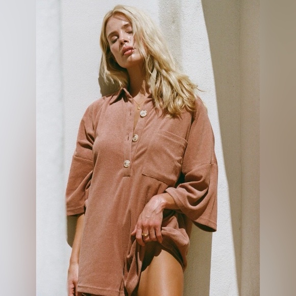 Sabo Skirt Pants - Sabo Skirt Milena Cotton Playsuit Romper in Rust / Clay, Size 8 US (L/12 AUS)